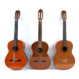 Terada Model 1000 classical guitar, made in Japan, missing one tuner button; together with an