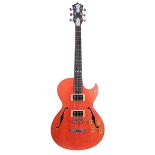 Unique 1983 Anthony Zemaitis hollow body electric guitar, made in England; Finish: orange;