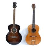 Eko Ranger 018 Tos acoustic guitar in tired condition; together with an old acoustic guitar in