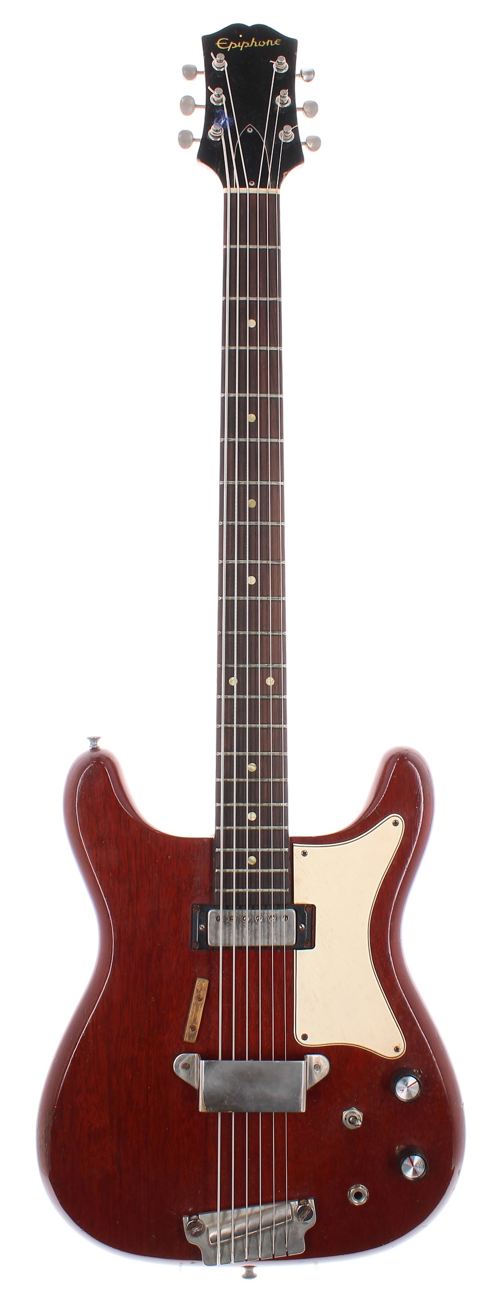 1962 Epiphone EB-6 Newport six string bass guitar, made in USA, ser. no. 9xxx3; Finish: cherry,