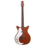 Danelectro DC59 left-handed electric guitar, made in Korea, ser. no. 0xxxx4; Finish: copper, minor