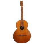 Classical guitar labelled Luigi Arrigoni; Back and sides: natural with inlaid classical figure to