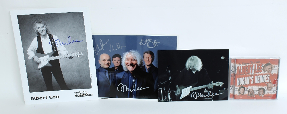 Albert Lee - autographed 'Hiding' vinyl record, signed by Albert Lee in green pen to the back, - Image 3 of 3