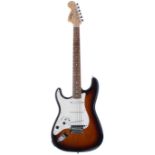 2006 Squier by Fender Affinity Series Strat left-handed electric guitar, fitted with a Roland midi