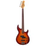 Yamaha BB1100S fretless bass guitar, made in Japan, ser. no. MHxxxx7; Finish: sunburst; Fingerboard: