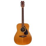 Yamaha FG-335 acoustic guitar, made in Taiwan; Back and sides: laminated mahogany, scratches to