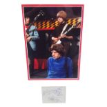 The Rolling Stones - autograph display including Mick Jagger, Bill Wyman and Brian Jones, 20" x 12"