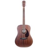 2016 Fender Paramount Series PM-1 AM NE NAT acoustic guitar, crafted in China, CC16xxxxx01; Back,