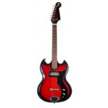 1960s Zenta electric guitar, made in Japan; Finish: red burst, various minor scratches and