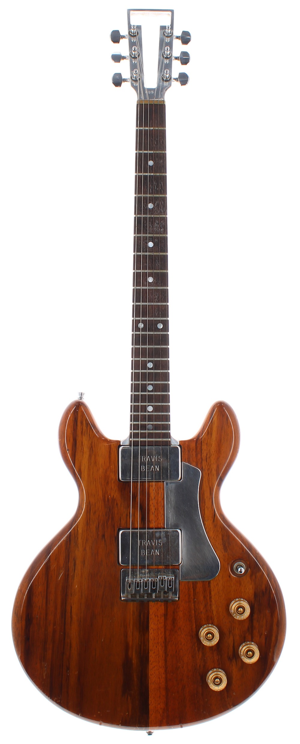 1975 Travis Bean TB1000S electric guitar, made in USA, ser. no. 5x5; Finish: natural koa, lacquer