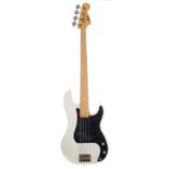 Antoria fretless P Type bass guitar, made in Japan, circa 1980; Finish: white crackle, surface