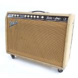 1962 Fender Twin-Amp model 6G8 guitar amplifier, made in USA, chassis no. 00324, cream and wheat