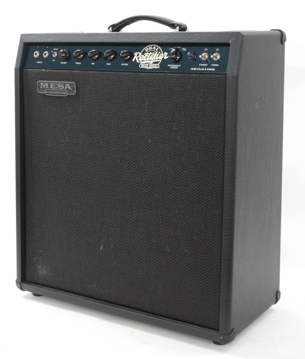 Mesa Boogie Dual Rectifier Blue Angel guitar amplifier, made in USA, ser. no. BA-01542, dust cover