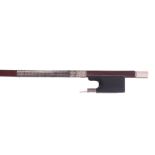 Good English silver mounted violin bow probably by James Tubbs. unstamped, the stick round, the