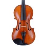 English viola from the first half of the 20th century, unlabelled, the two piece back of very