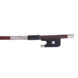 French nickel mounted violoncello bow stamped Vtor Fetique á Paris, the stick octagonal, the ebony