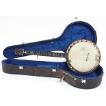 J.G. Abbott & Co no. 2 five string resonator banjo, with 11" diameter skin and 25" scale, hard case