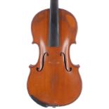 Hawkes & Son seven-eighth size 'The Professor Violin', labelled and dated 1923, 13 3/4", 34.90cm