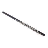 Ebonised closed hole flute, sound length 58cm, overall length 66cm