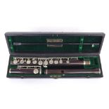 Rosewood flute circa 1899 by and stamped Rudall Carte & Co, 23 Berners Street, Oxford Street,
