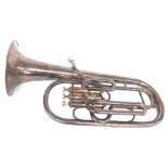 Silver plated tenor horn by and inscribed Couesnon & Cie, 924 Rue D'Angouleme, Paris, also dated