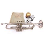 Silver plated trumpet by and inscribed Besson & Co., Prototype, London, England, L.P. Class A