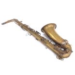 Rare brass alto saxophone No. 16153 (made in 1856) by and inscribed Saxophone Alto en Mib brevete,