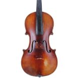 Violin of the Neuner & Hornsteiner School circa 1910, branded N & H below the button, the two
