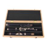Rosewood silver mounted eight key flute by and stamped Monzani & Co, sound length 59cm, overall