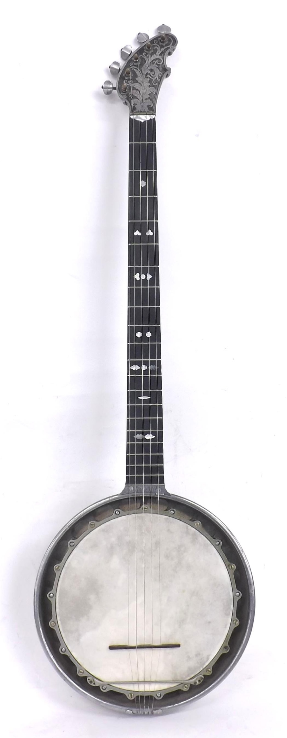 1895 Riley-Baker Perfected Patent five string aluminium banjo *Ex lot 25 Chiswick Auctions - Vintage