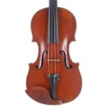 Good English violin attributed to Emmanuel Whitmarsh, unlabelled, the one piece back of faint medium