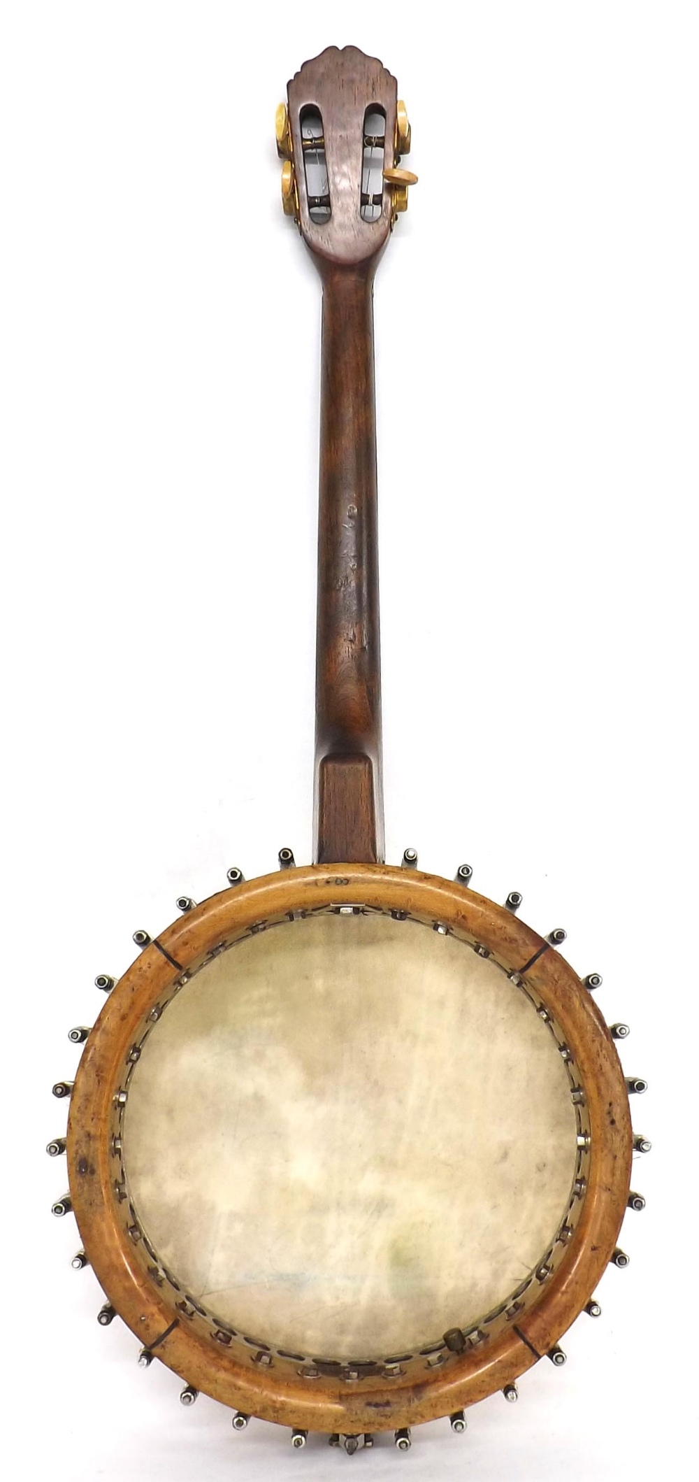 Rare 1930s Selmer tenor banjo, made in France, with rosewood veneered birds eye maple ring, - Image 2 of 8