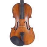 Interesting early 19th century violin labelled Perry, Maker, Dublin 1829; also branded Perry,