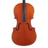 Contemporary three-quarter size violoncello, 27", 68.50cm, soft case