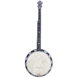 Weymann five string resonator banjo, case