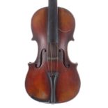 Late 19th century German violin of the Berlin School, 14 1/8", 35.90cm