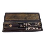 Cocuswood Siccama system flute by and stamped Metzler & Co. Ltd, London, sound length 22 1/2",