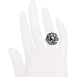 Large and impressive aquamarine and diamond ring