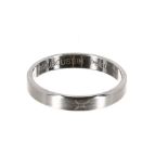 Mauboussin platinum wedding band ring, signed and stamped PT950, 3.5mm, 4.5gm, ring size P- (531)