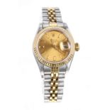 Rolex Oyster Perpetual Date stainless steel and gold lady's bracelet watch, ref. 69173, circa