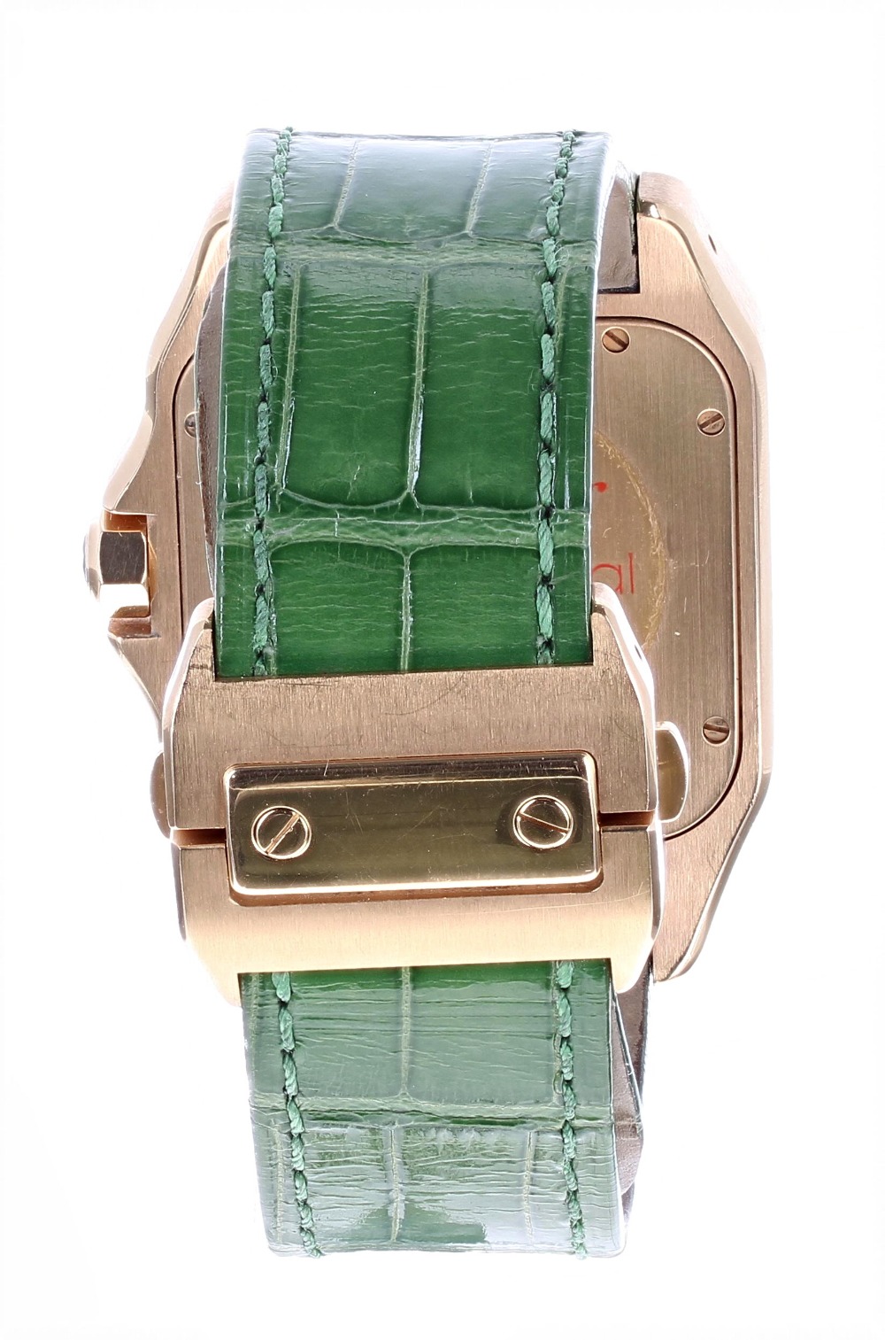 Cartier Santos 100 automatic 18ct gentleman's wristwatch, ref. 2792, no. 3041xxxx, square silvered - Image 4 of 5