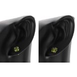 Pair of modern 9ct peridot stud earrings, 7mm