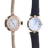 Two ladies wristwatches to include: - Cartier Vendome tri-colour lady's wristwatch, case no.