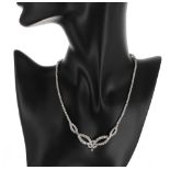 Attractive and fine white gold graduated diamond necklace, round brilliant-cut, 1.70ct approx in