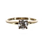 18ct round brilliant-cut solitaire diamond ring, 0.85ct approx, clarity SI2-I11, colour F/G, 6mm,