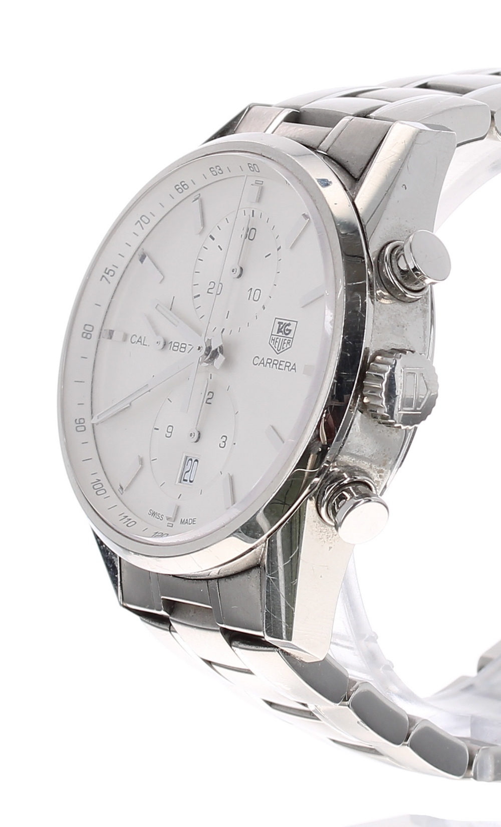 Tag Heuer Carrera chronograph automatic stainless steel gentleman's bracelet watch, ref. CAR2111 no. - Image 2 of 5