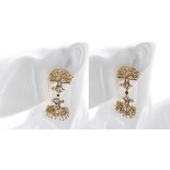 Árvore (Russia) 18k diamond set 'Tree of Life' drop earrings, 22.1gm, 68mm approx (312)