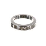 Boodle & Dunthorne platinum princess and baguette-cut half hoop eternity ring, 0.95ct approx,