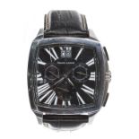 Maurice Lacroix Masterpiece chronograph stainless steel wristwatch, ref. M15017, no. AL5xxxx, square