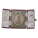 Royal Guelphic Order - rare small 18ct gold and enamel breast badge, 7.2gm, 37mm x 24mm; accompanied
